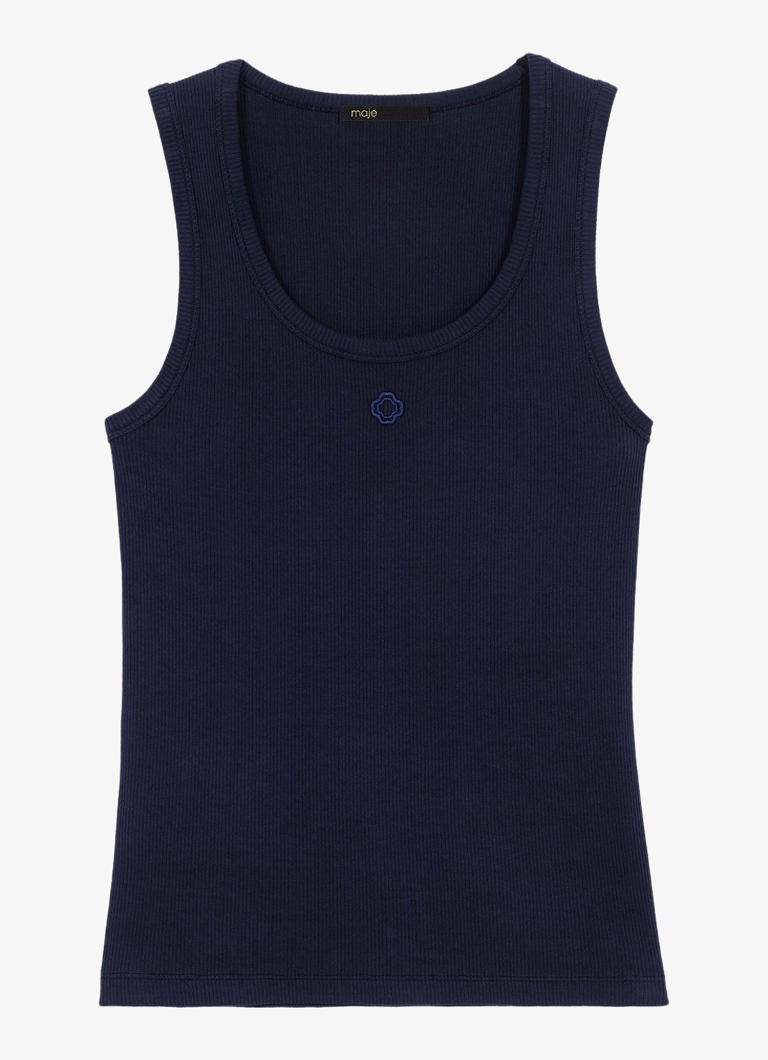 Maje Tanktops met borduring - voorkant donkerblauw