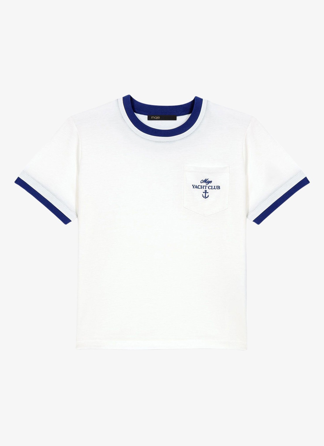 Maje Tiboat T-shirt met borduring - voorkant wit