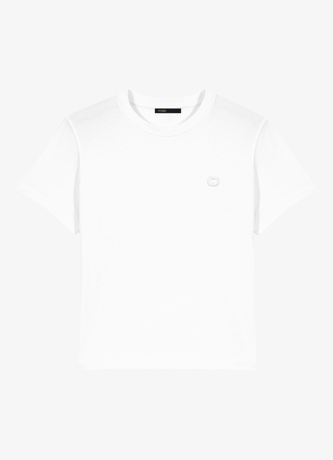 Maje Ticlva T-shirt met ronde hals - voorkant wit