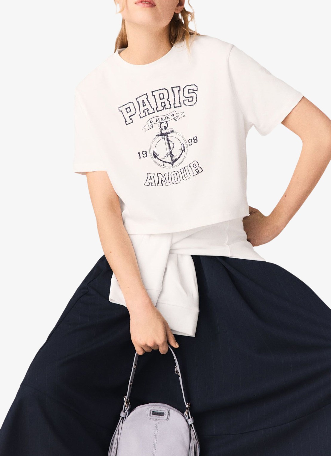 Maje Tink T-shirt met print - detail 6 wit