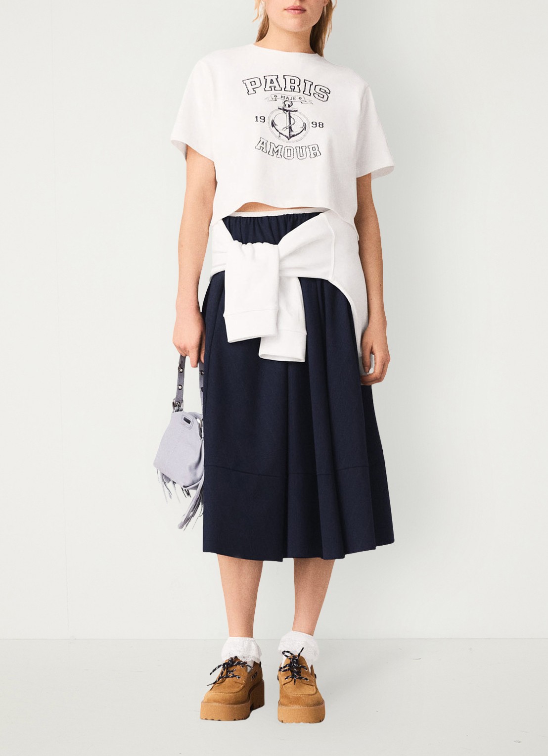 Maje Tink T-shirt met print - voorkant 3 wit