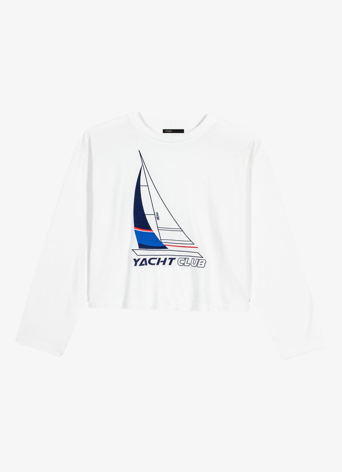 Maje Tiyacht longsleeve met print - voorkant 5 wit