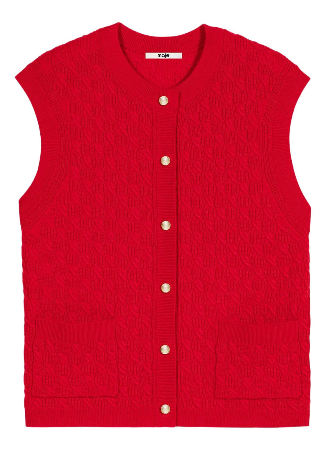 Maje Top in kasjmierblend - voorkant steenrood