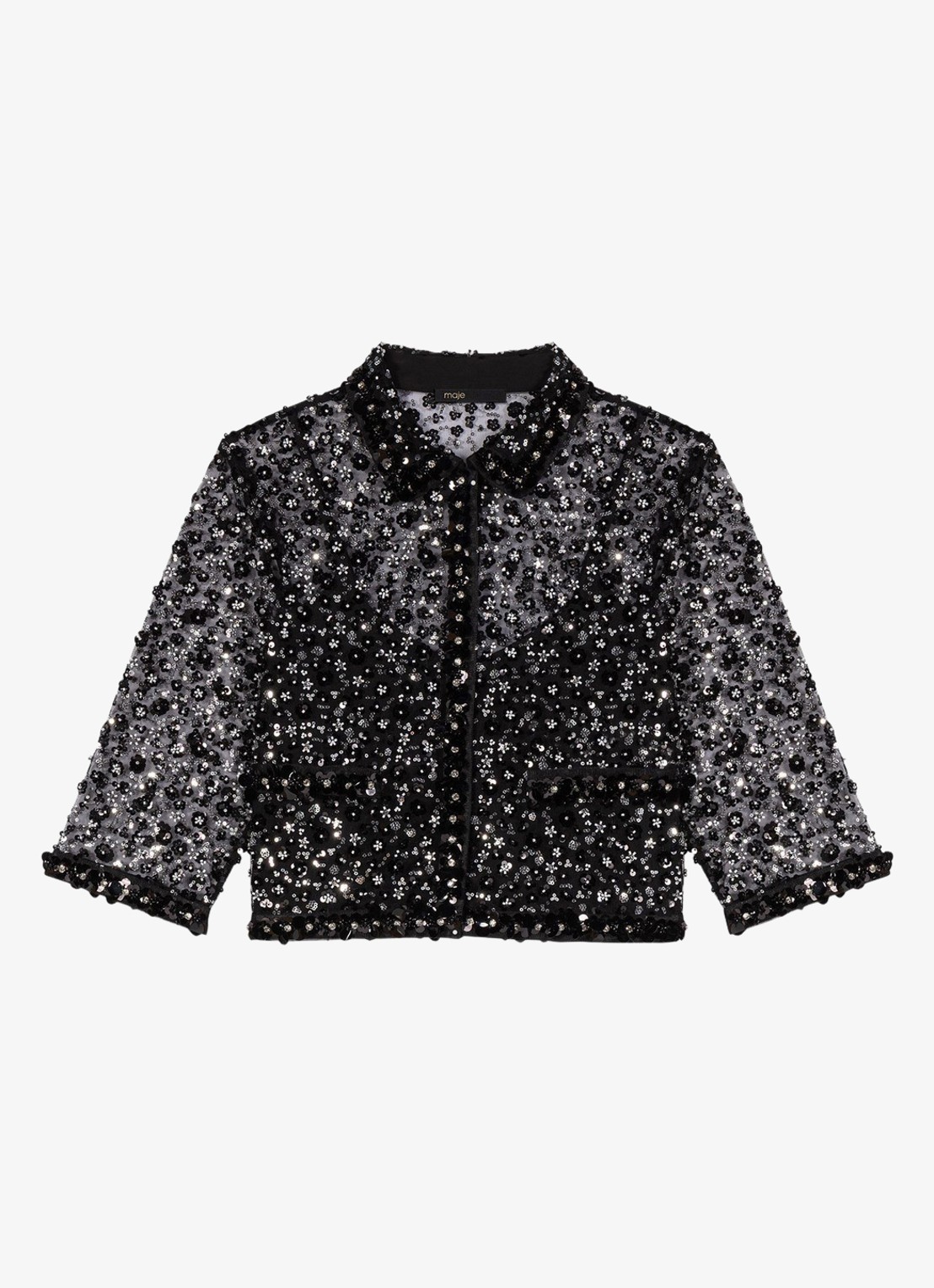 Maje Top met strass - voorkant zwart