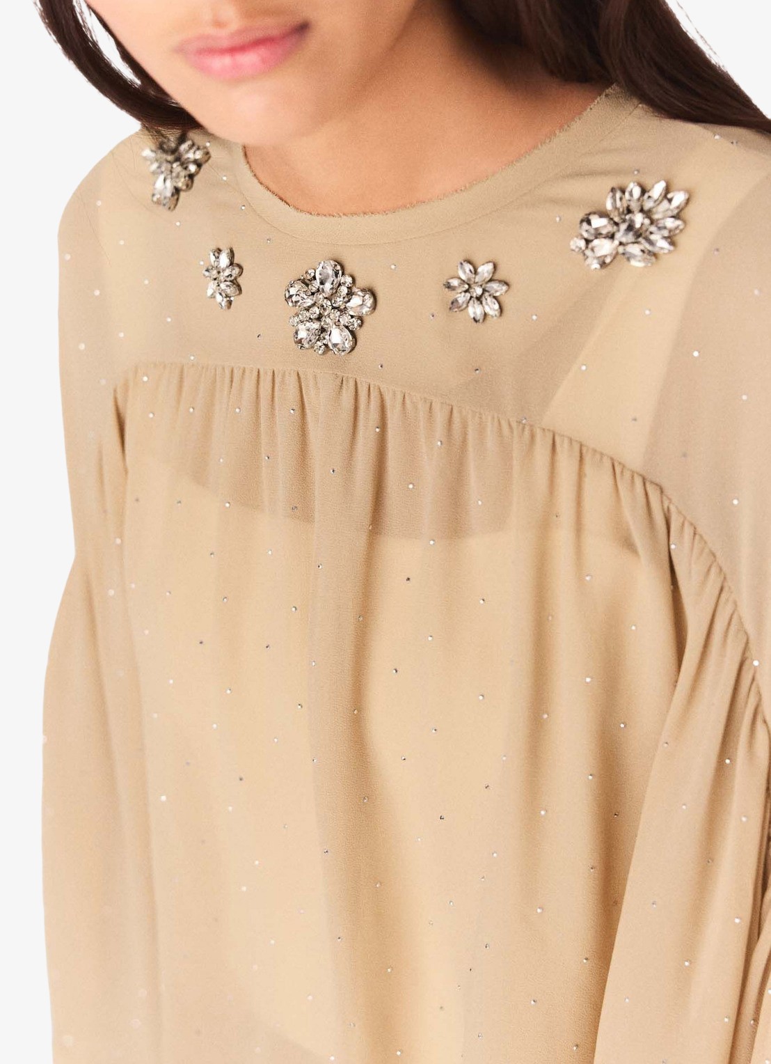 Maje Top met strass - detail 7 zand