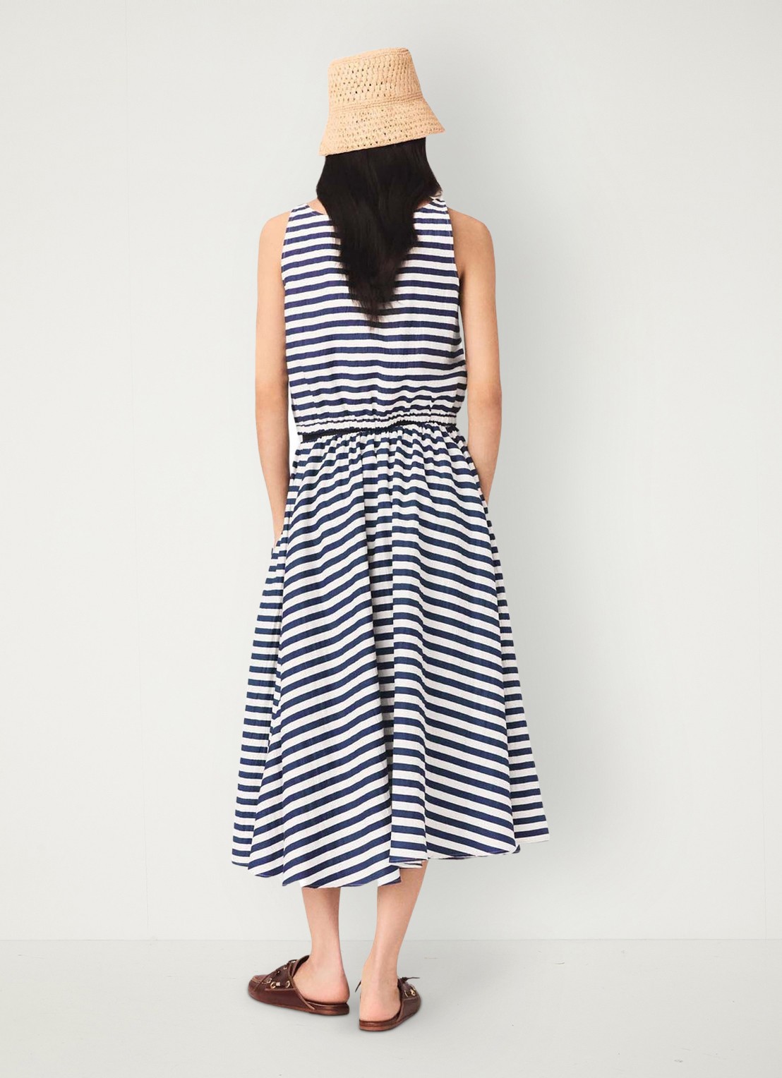 Maje Top met streepprint - achterkant donkerblauw