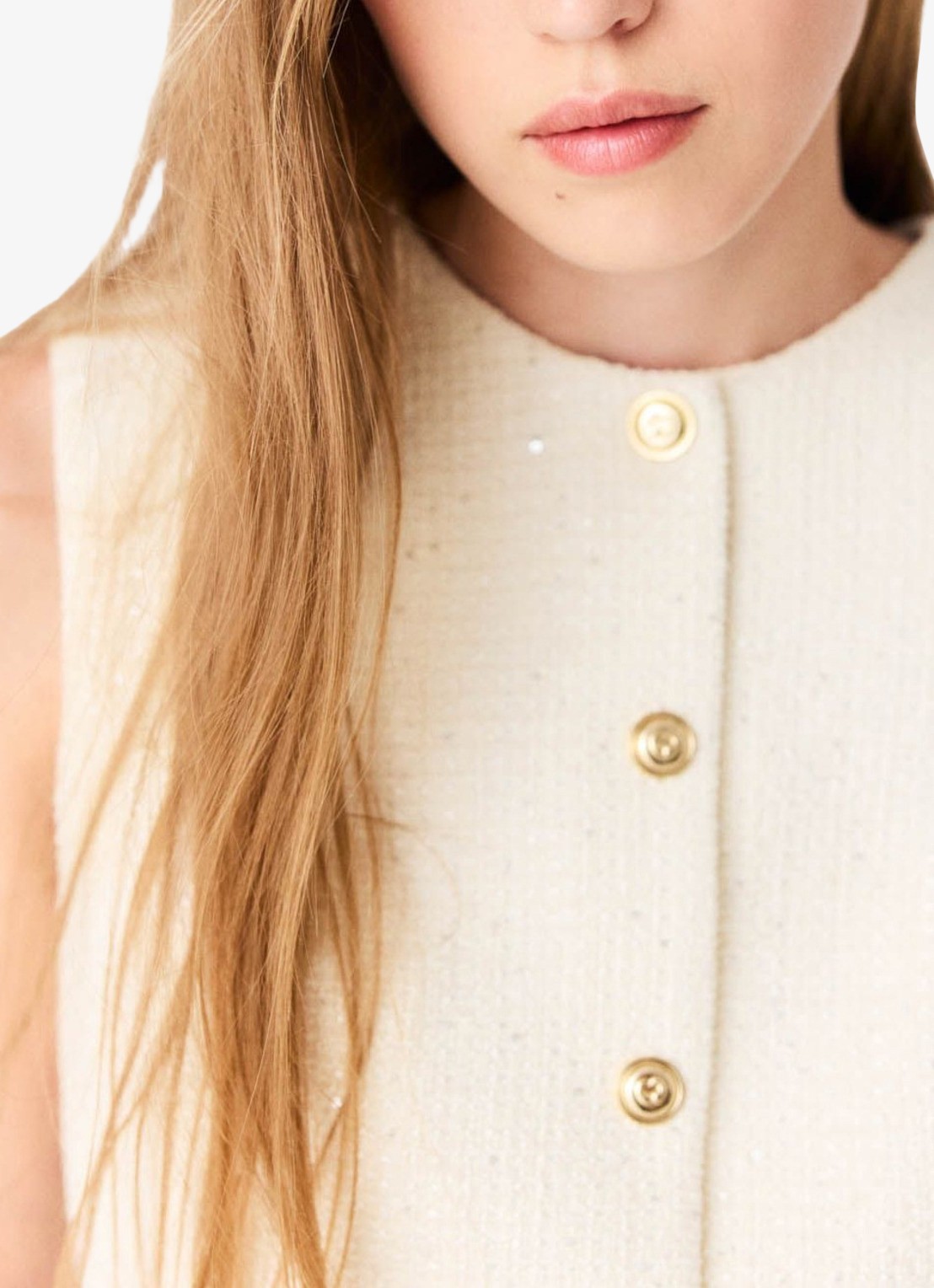 Maje Top van bouclé met opgestikte zakken - detail 4 beige
