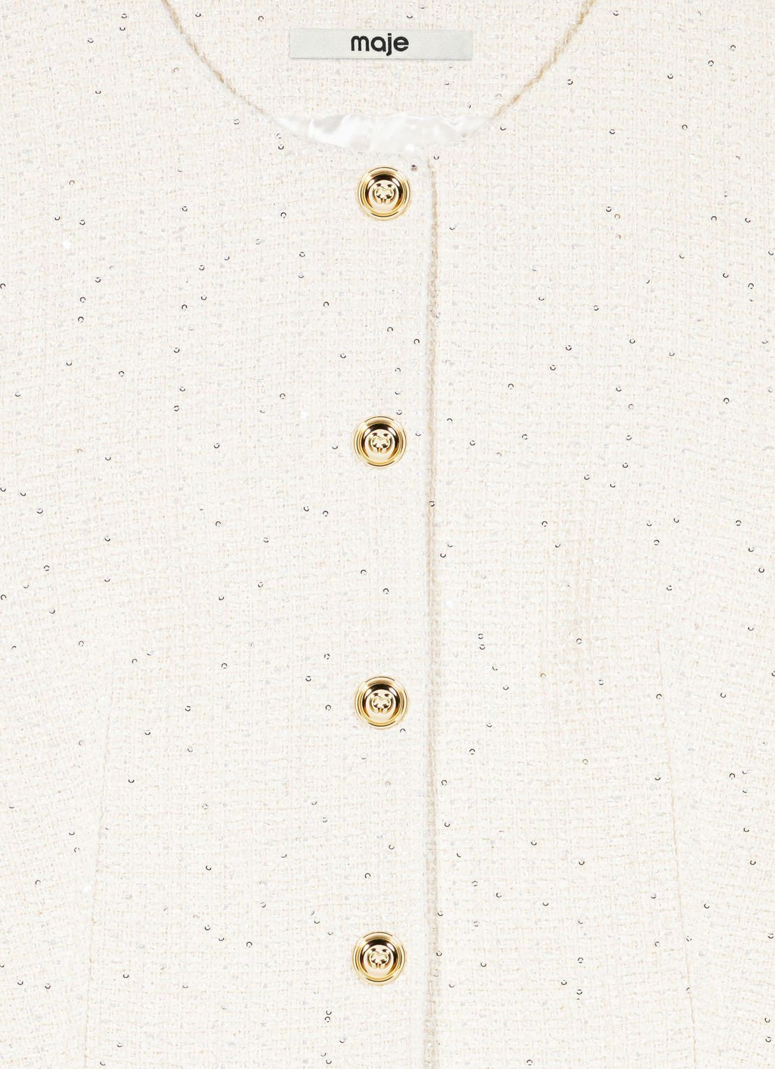 Maje Top van bouclé met opgestikte zakken - detail 5 beige