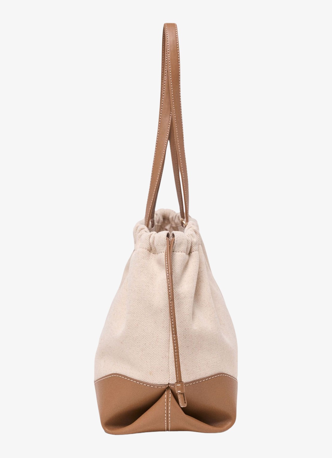 Maje Tote bag van canvas en leer - detail 5 moca / wit