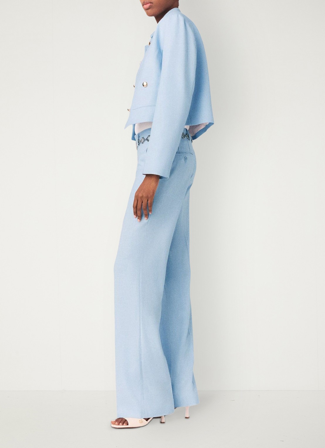 Maje Viguly cropped blazer met opgestikte zakken - detail 3 blauw