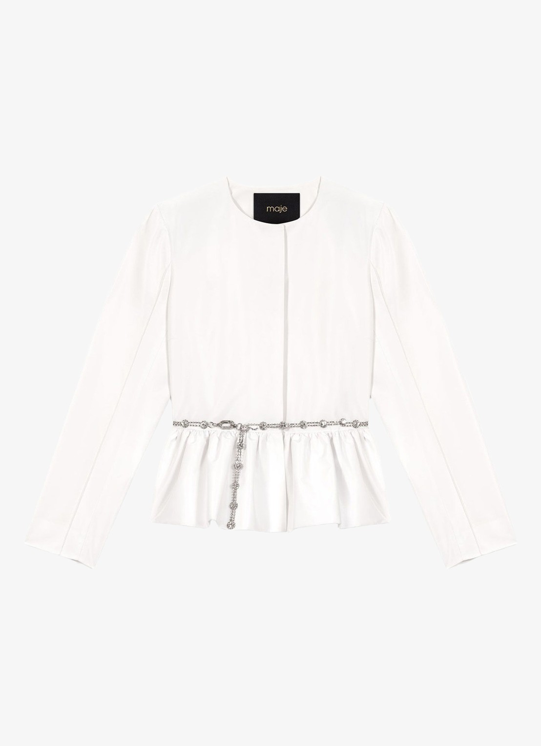 Maje Vipalace blazer met peplum  - voorkant 6 wit