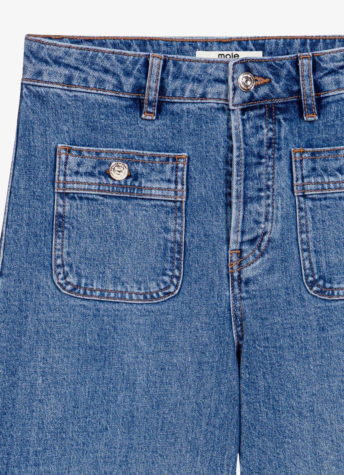 Maje Wide leg jeans met opgestikte zakken - detail 4 donkerblauw
