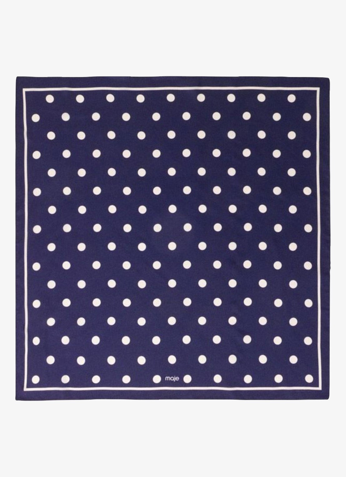 Maje Zijden bandana met stippen - voorkant navy