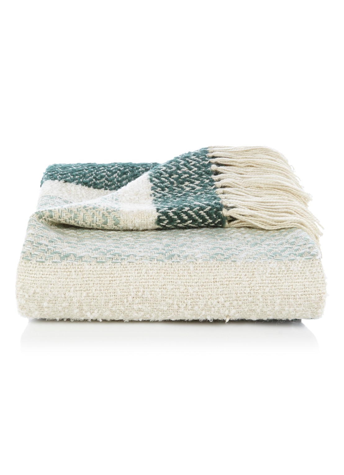 Malagoon Berber plaid in wolblend 150 x 125 cm - voorkant groen