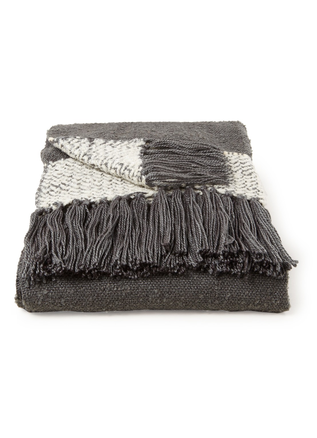 Malagoon Berber plaid in wolblend 150 x 125 cm  - voorkant 2 grijs