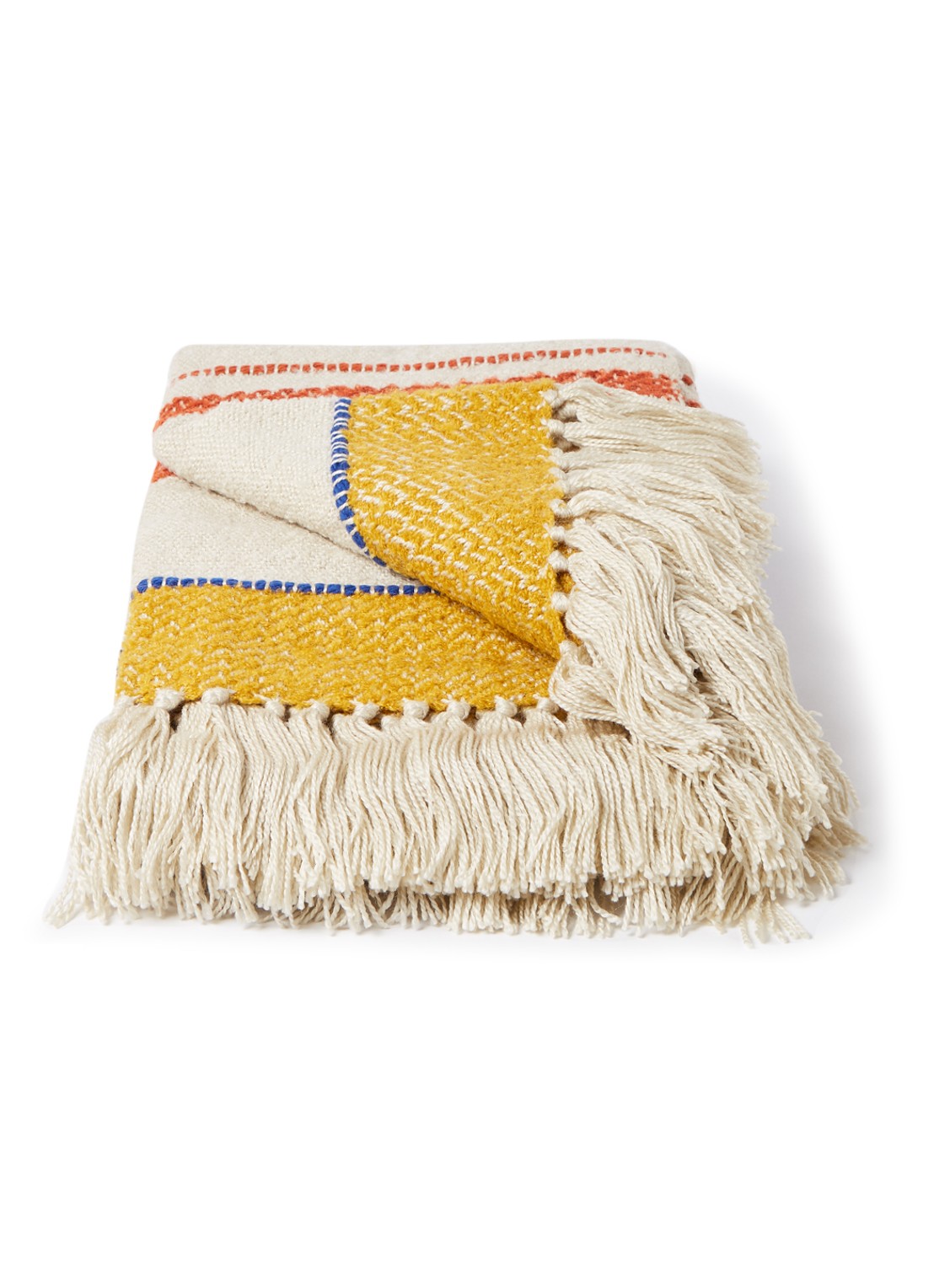 Malagoon Bouclé Miracle plaid van wolblend 125 x 172 cm - voorkant wit