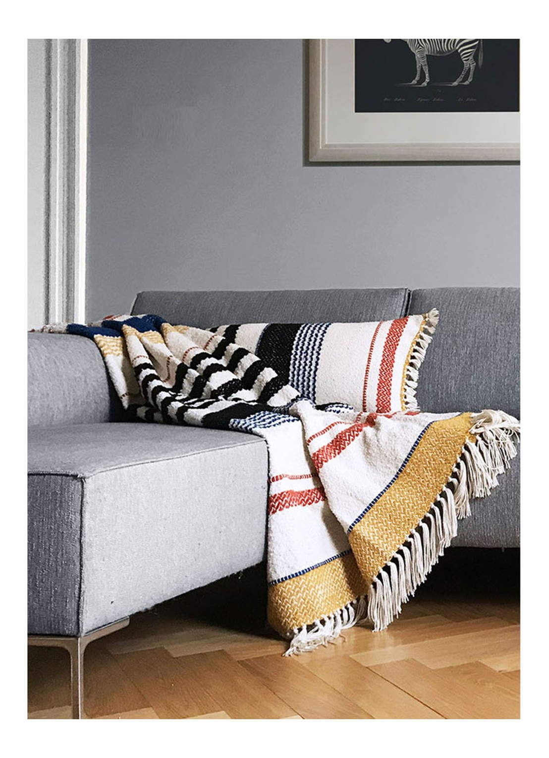 Malagoon Bouclé Miracle plaid van wolblend 125 x 172 cm - voorkant 2 wit