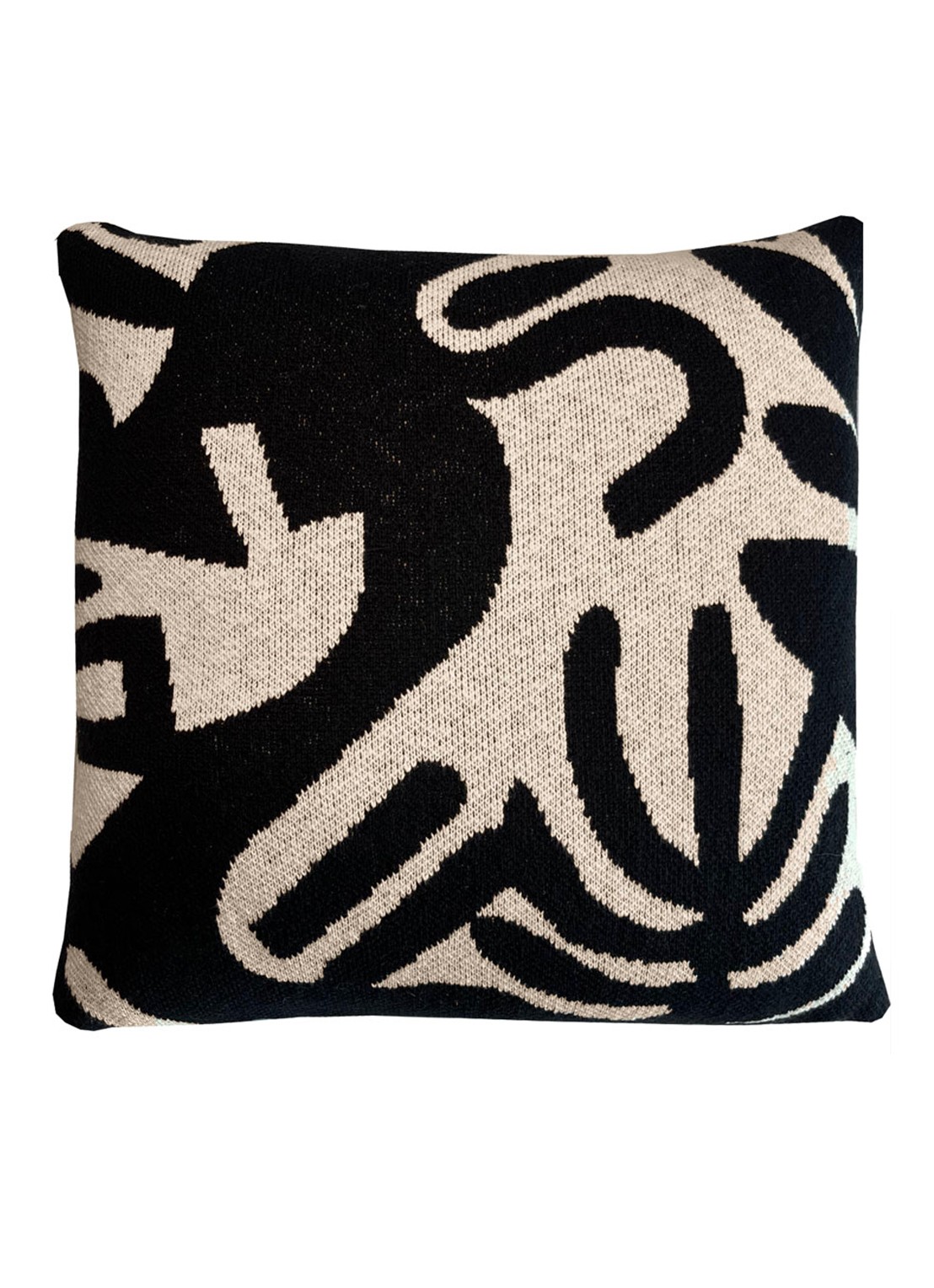 Malagoon Floral Victory sierkussen 50 x 50 cm - voorkant 2 zwart