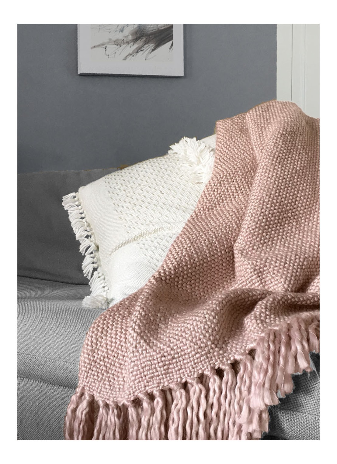 Malagoon Marble plaid 125 x 150 cm - voorkant 2 roze