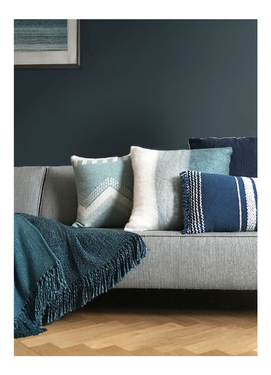 Malagoon Marble plaid 125 x 150 cm - voorkant 2 turquoise