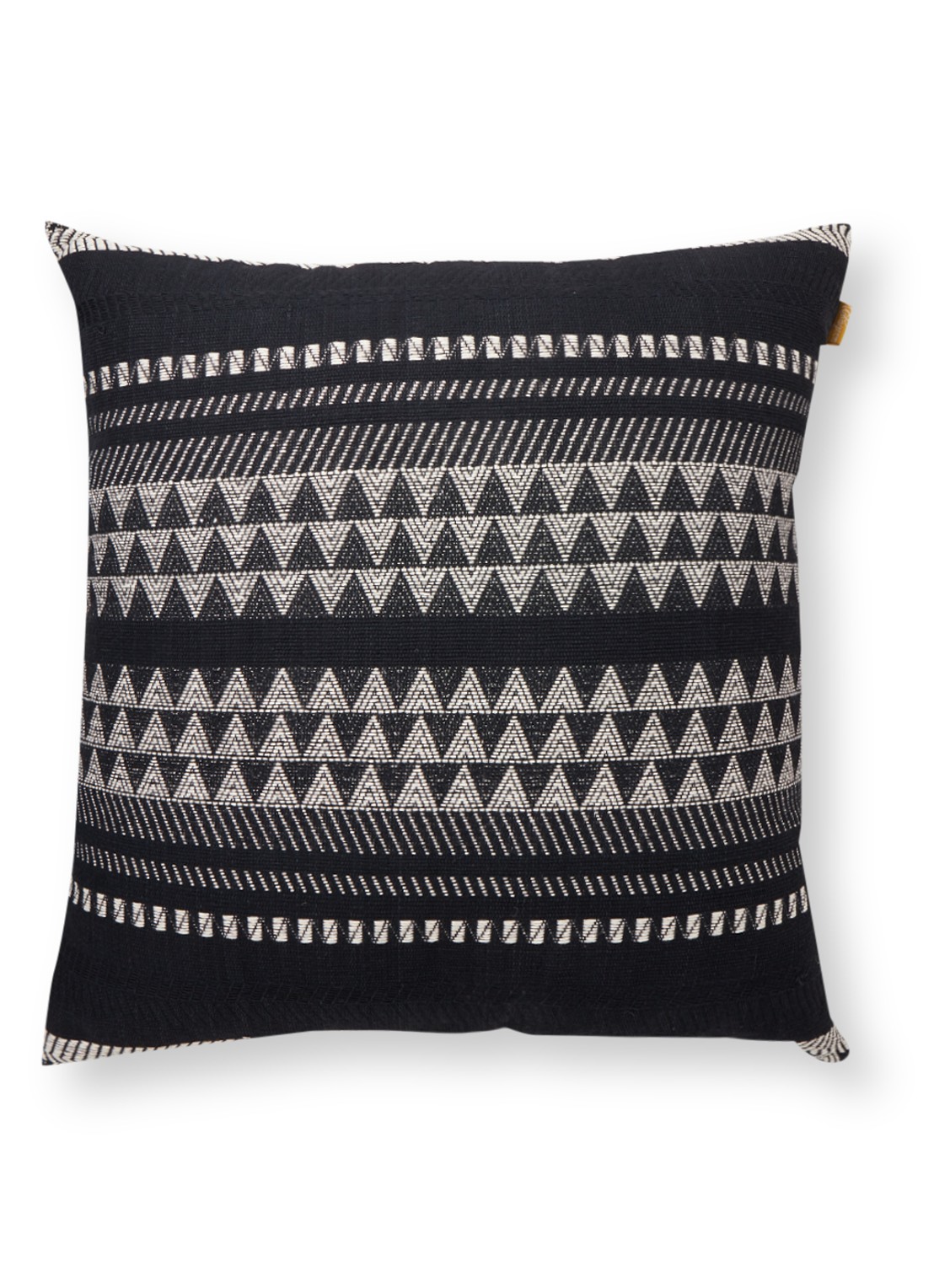 Malagoon Native Stripe sierkussen 60 x 60 cm - voorkant zwart