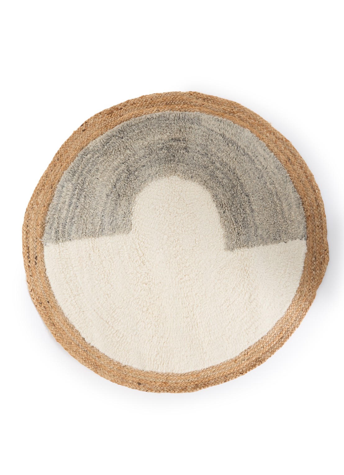 Malagoon Nimba vloerkleed ø120 cm - voorkant beige