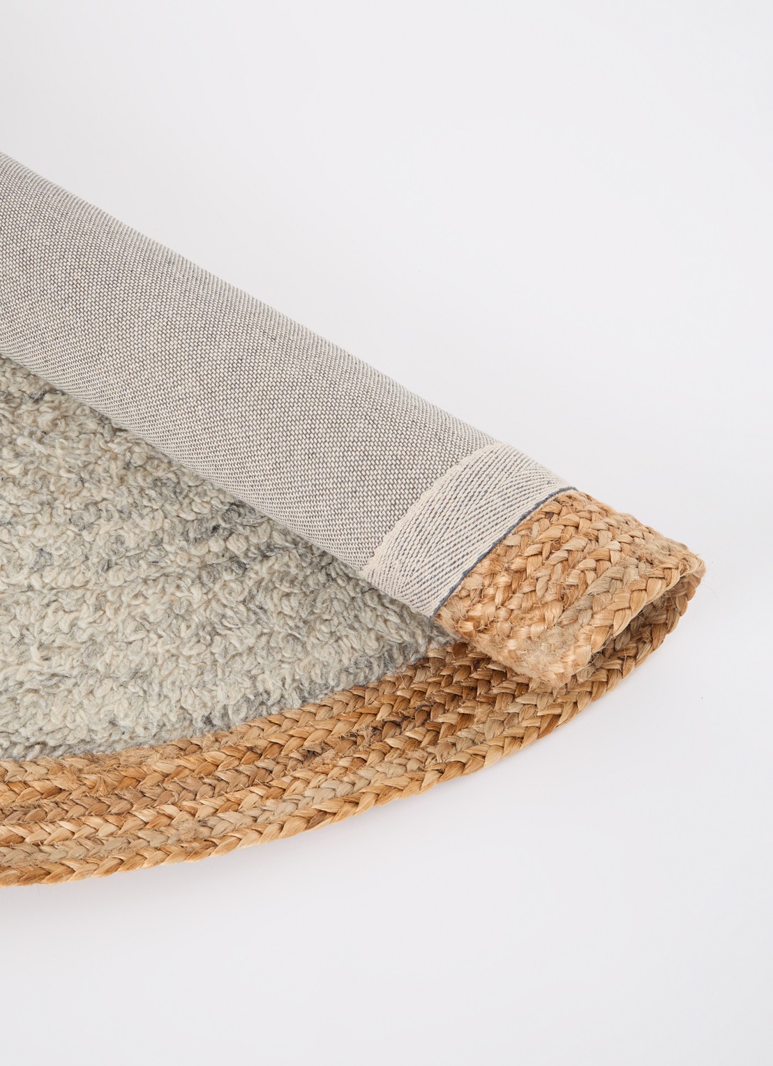 Malagoon Nimba vloerkleed ø120 cm - voorkant 2 beige