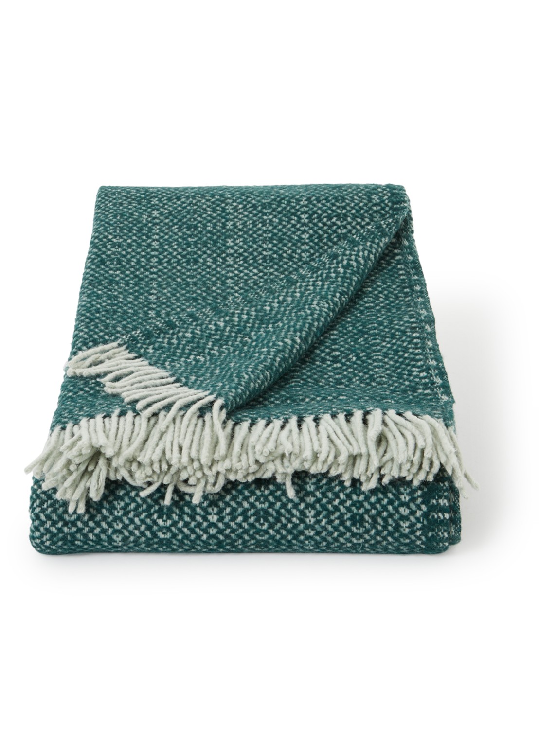 Malagoon Plaid in wolblend 131 x 170 cm  - voorkant 2 groen