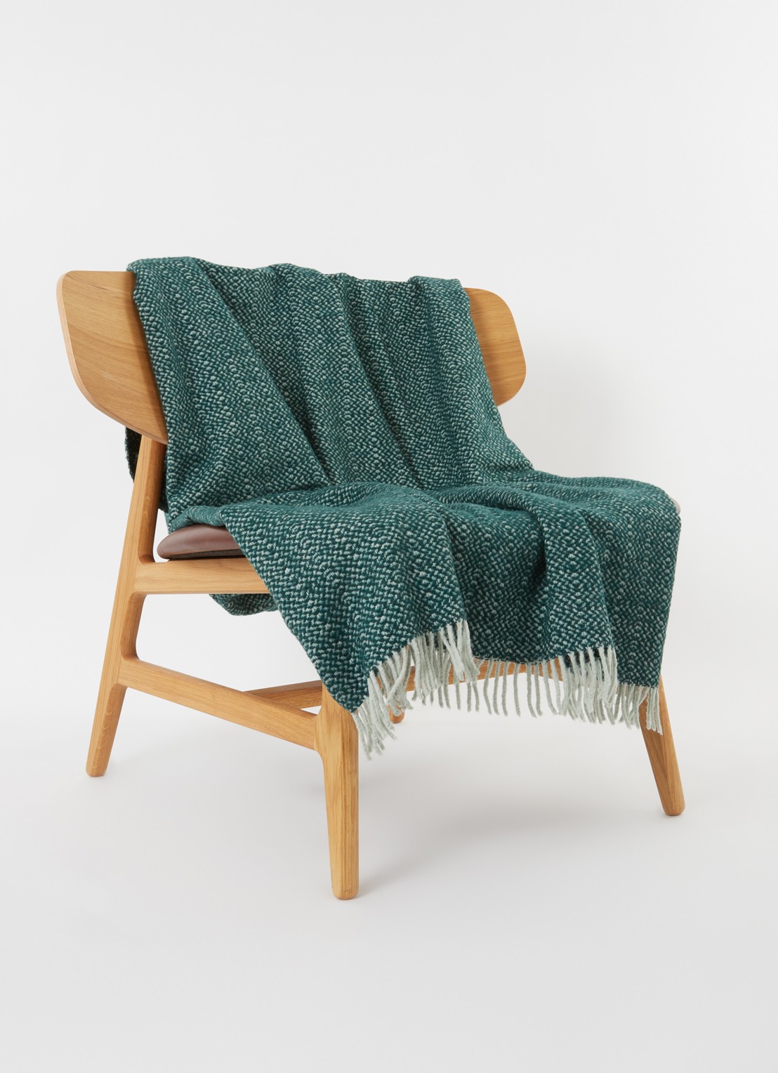 Malagoon Plaid in wolblend 131 x 170 cm  - voorkant 3 groen