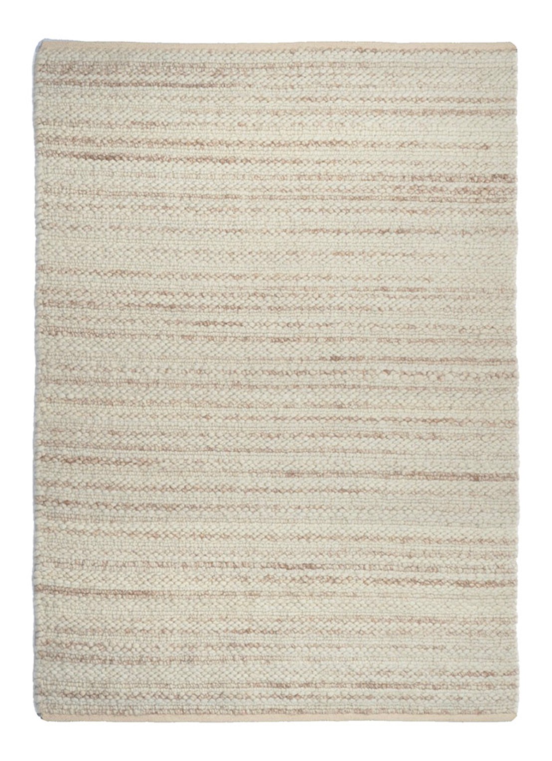 Malagoon Rustic plaid in wolblend 140 x 200 cm - voorkant beige