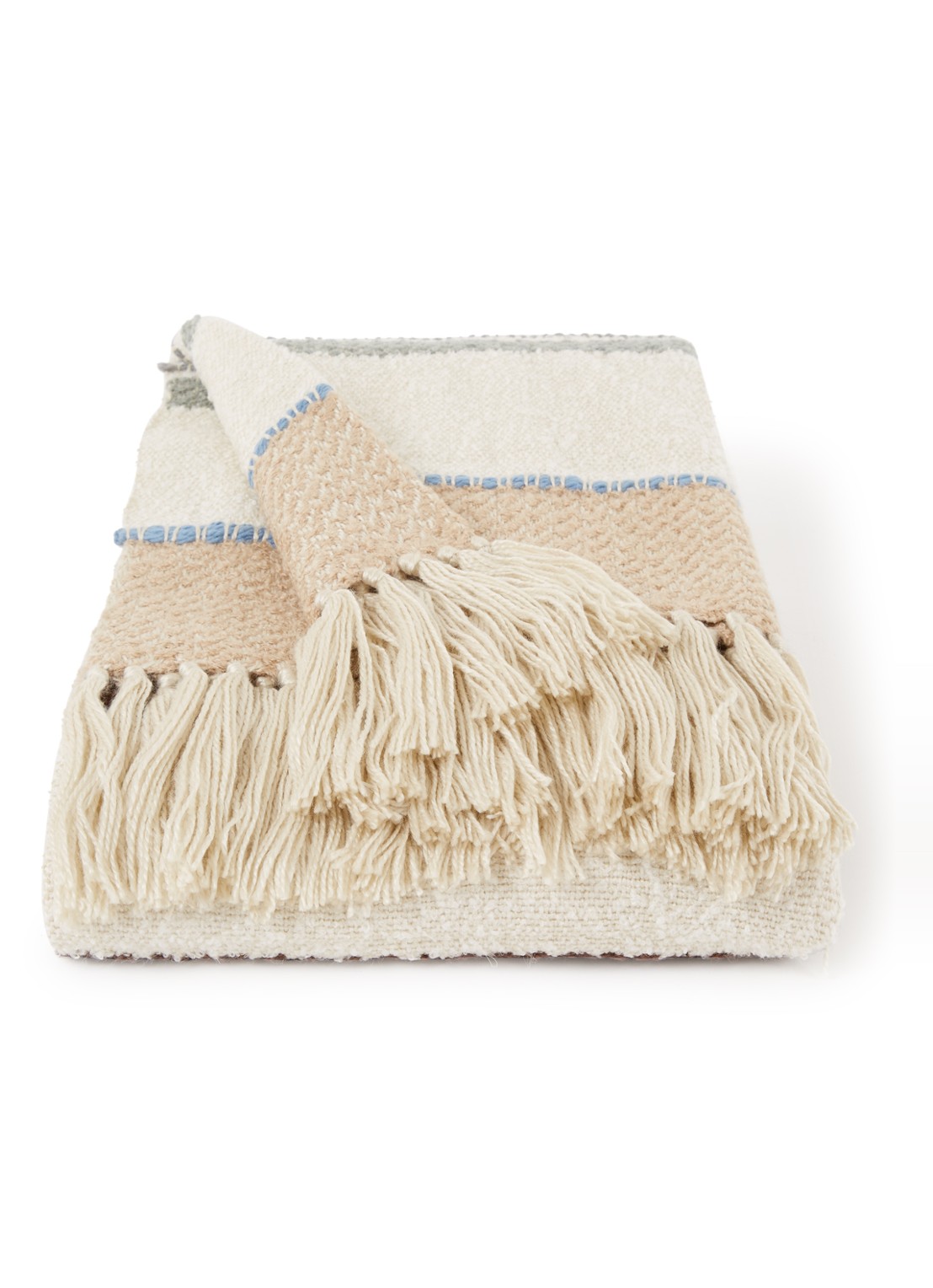 Malagoon Seasight Boucle plaid 125 x 150 cm - voorkant gebroken wit