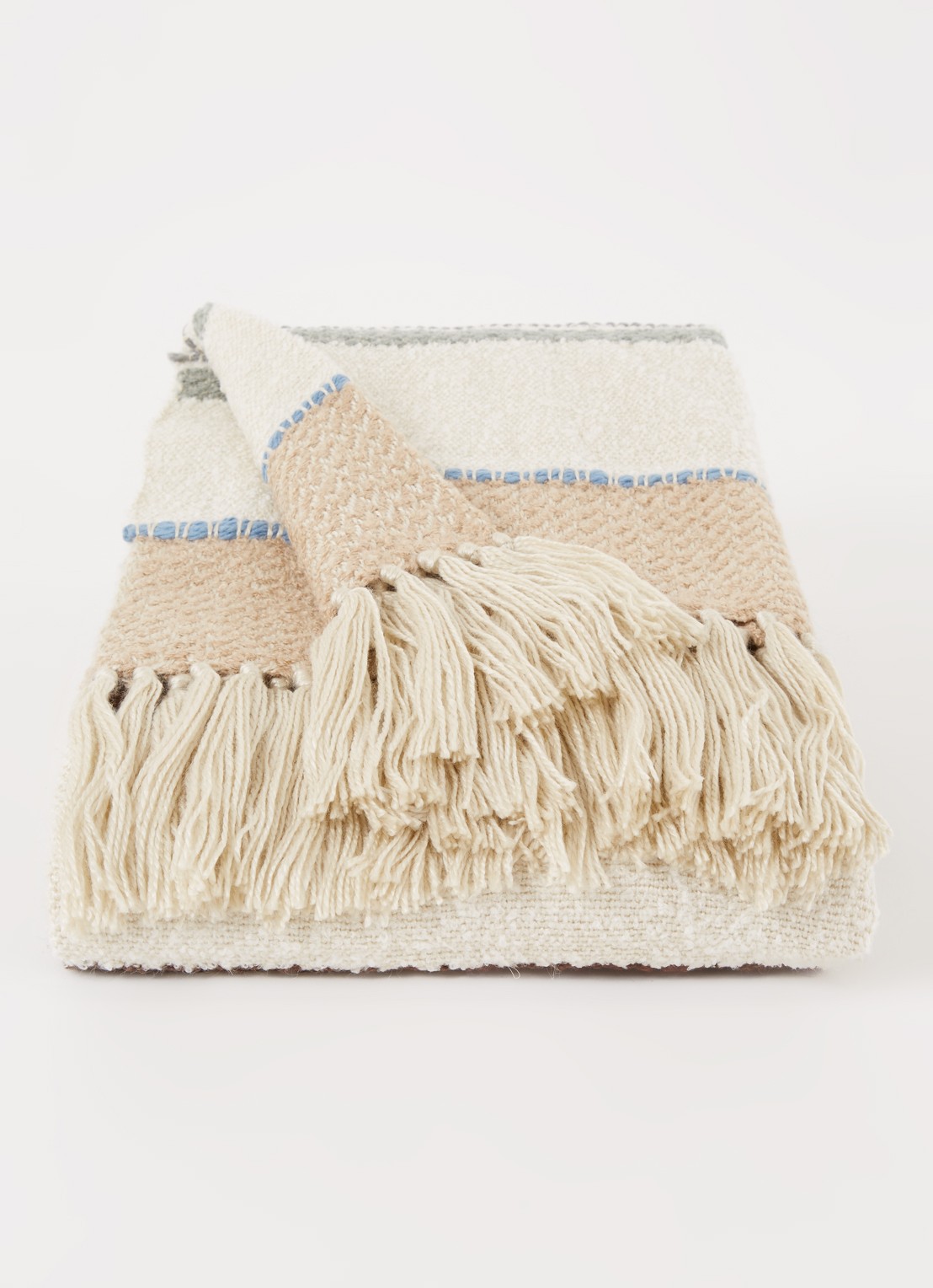 Malagoon Seasight Boucle plaid 125 x 150 cm - voorkant 2 gebroken wit