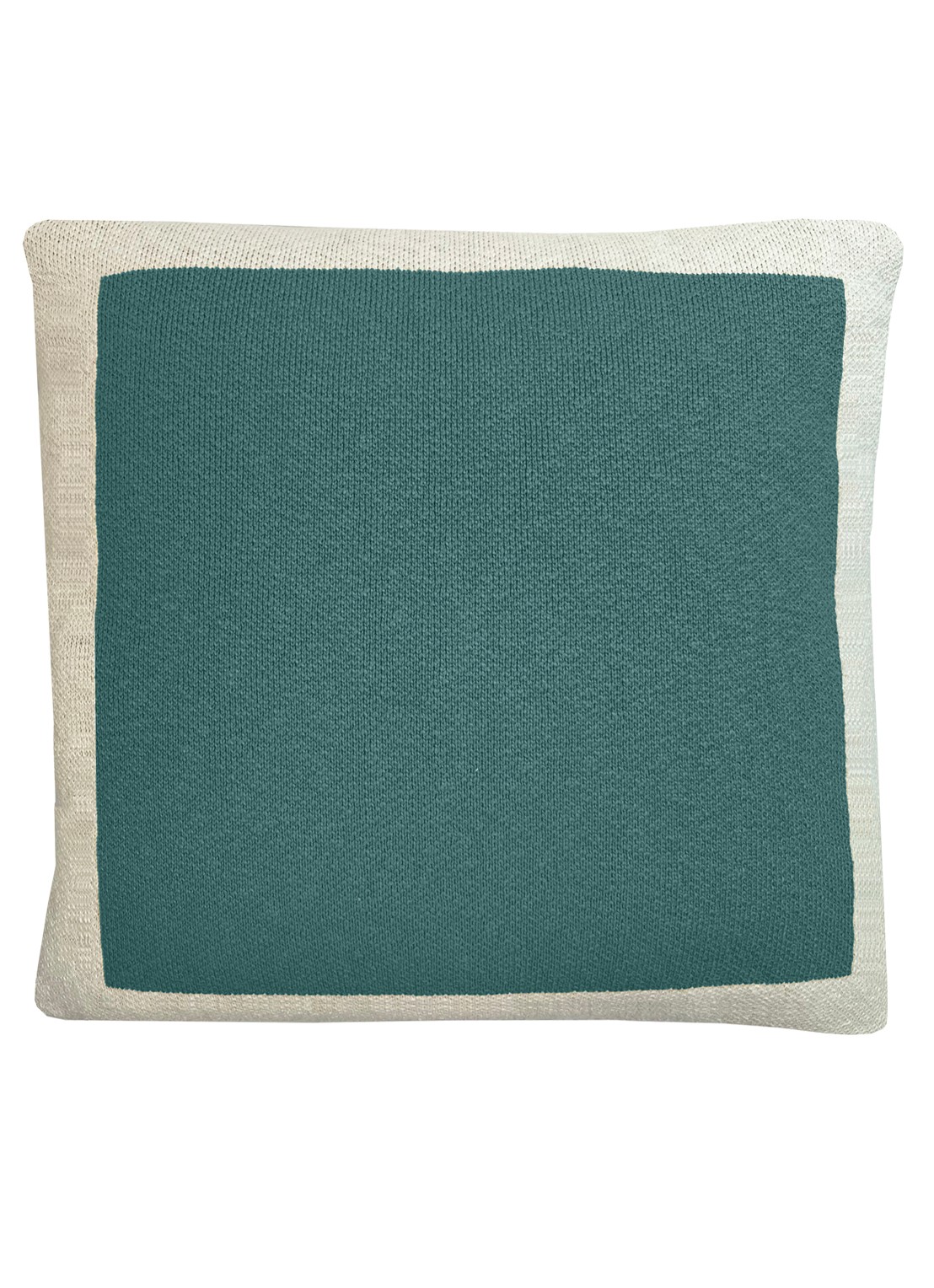 Malagoon Solid Knitted sierkussen 50 x 50 cm - voorkant groen