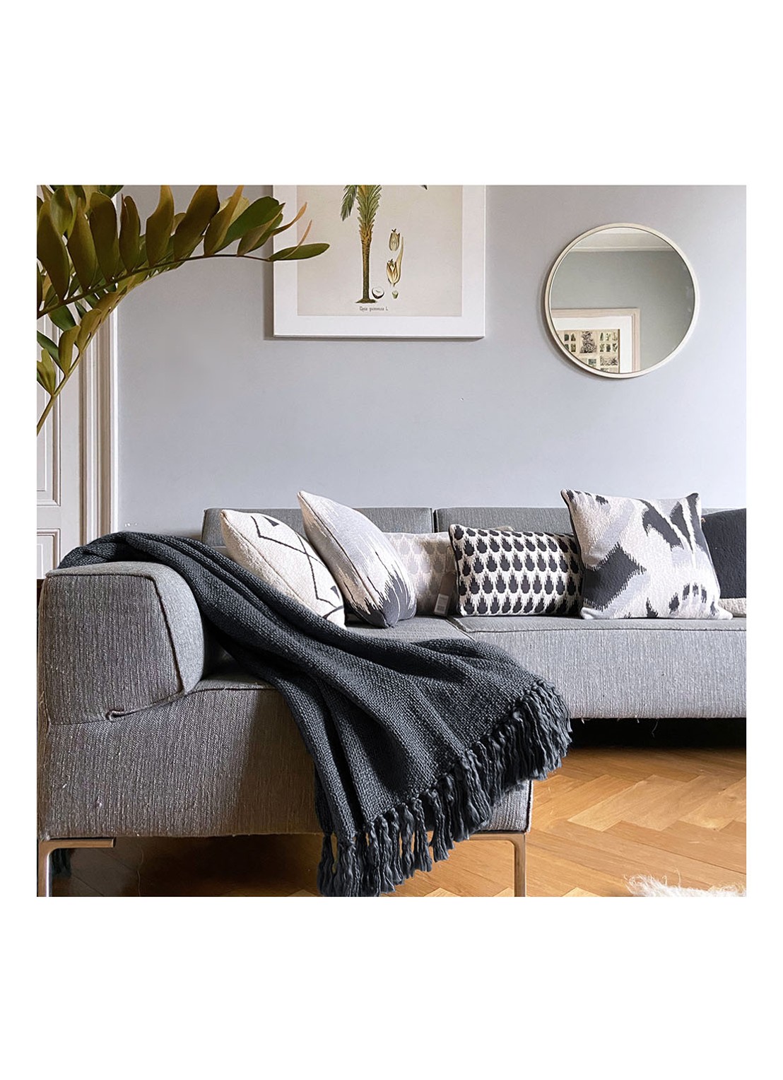 Malagoon Solid plaid 125 x 150 cm - voorkant 2 zwart