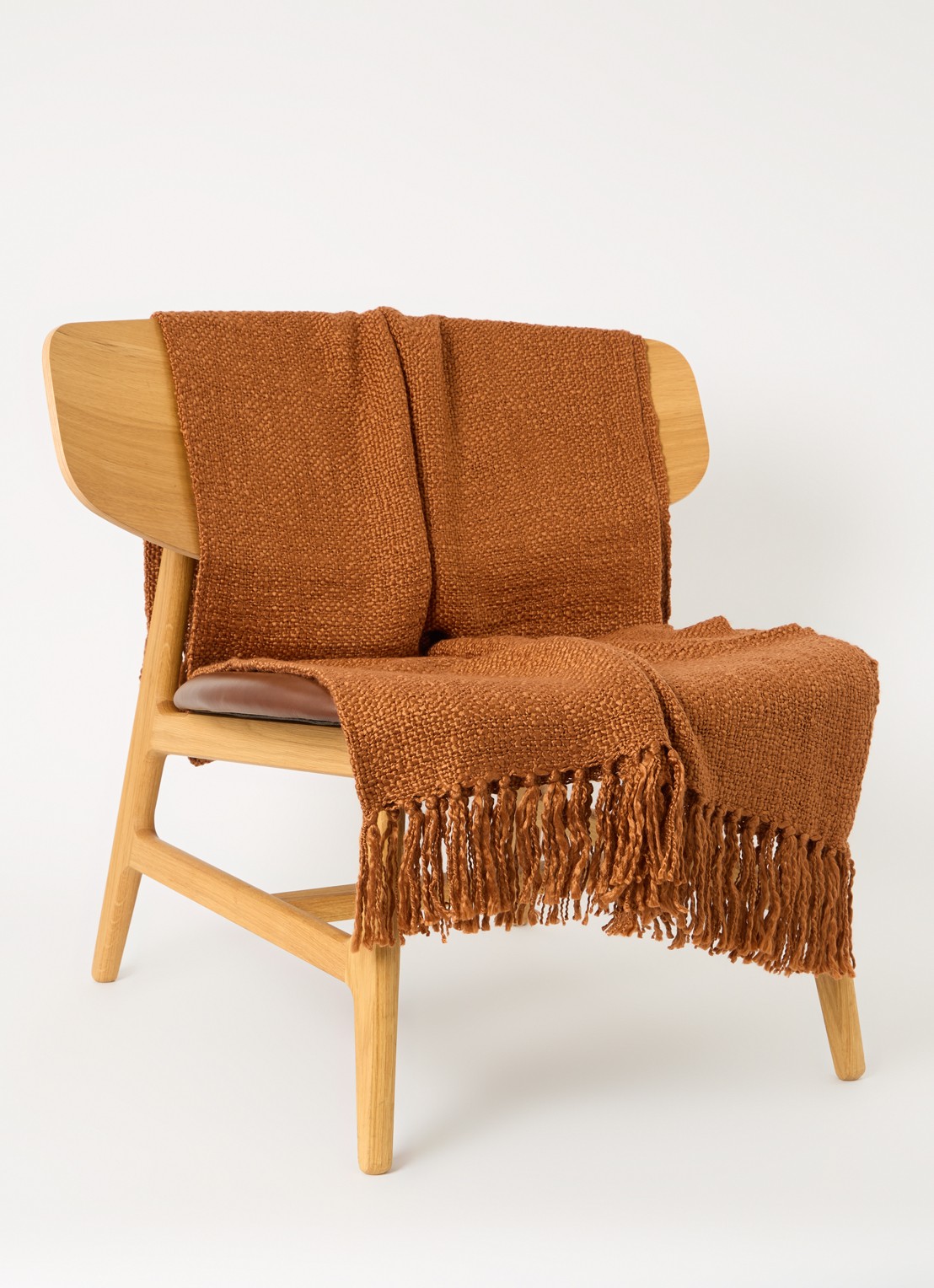 Malagoon Solid plaid 125 x 150 cm - voorkant 2 bruin