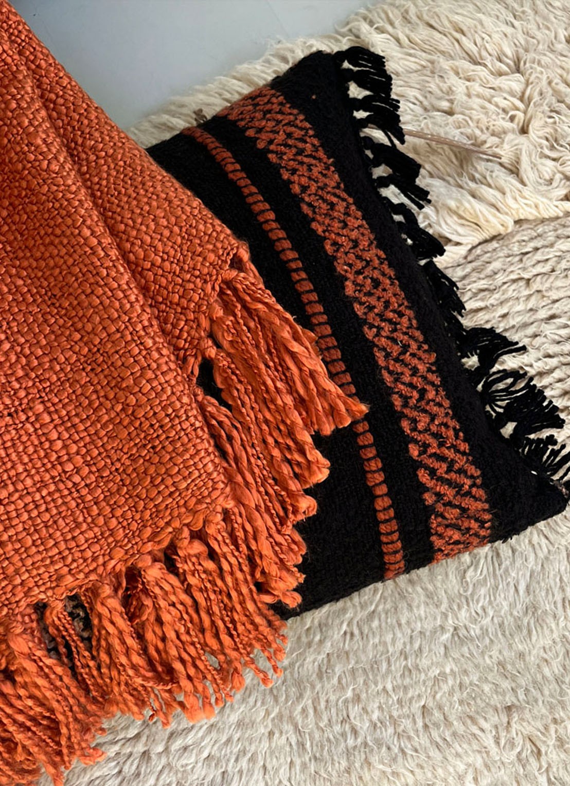 Malagoon Spicy plaid 125 x 150 cm - detail 3 orange