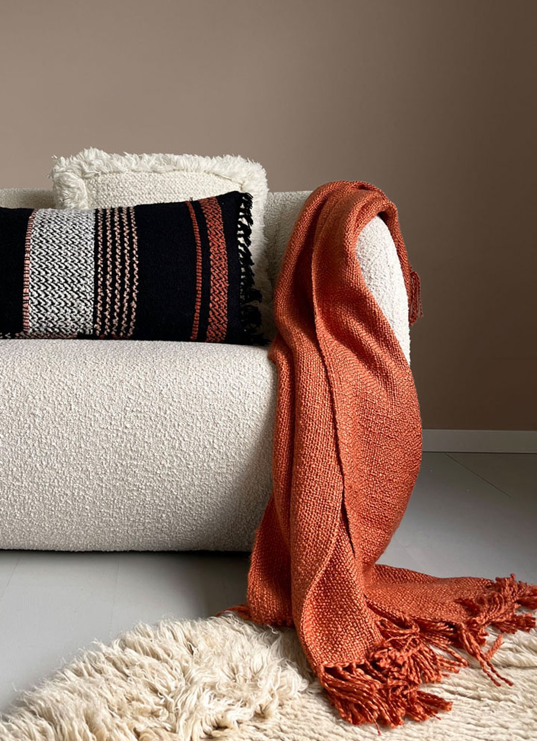 Malagoon Spicy plaid 125 x 150 cm - voorkant 2 orange