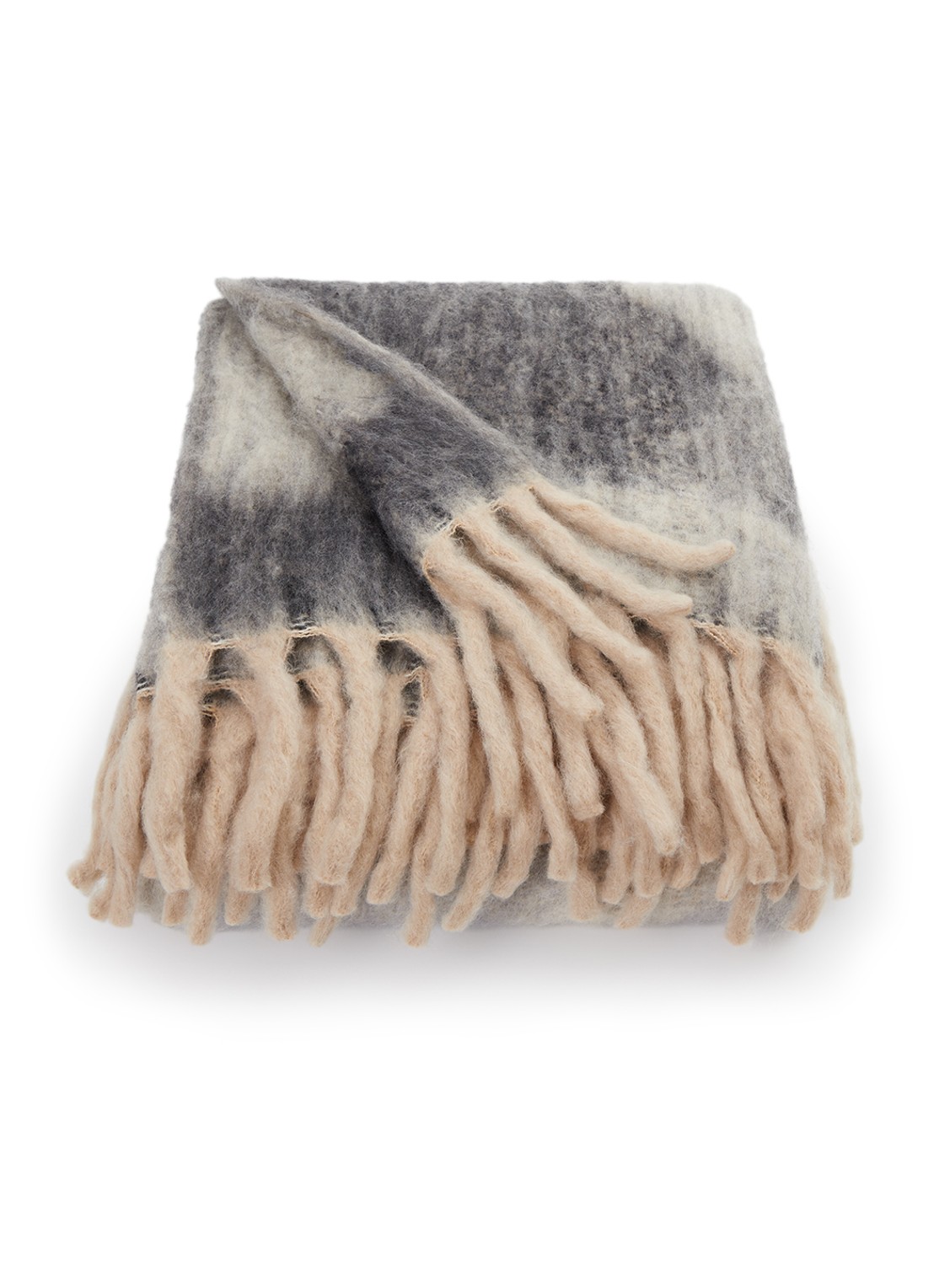 Malagoon Zapotec plaid 125 x 150 cm - voorkant grijs