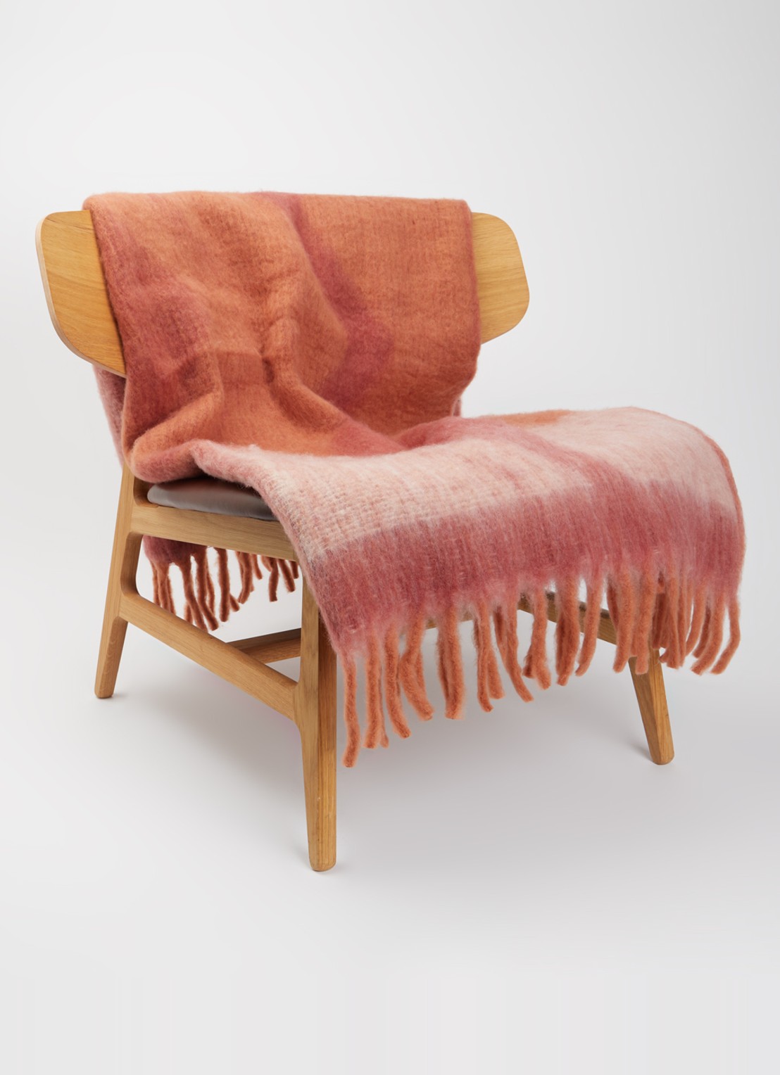 Malagoon Zapotec plaid 125 x 150 cm - voorkant 3 koraalroze