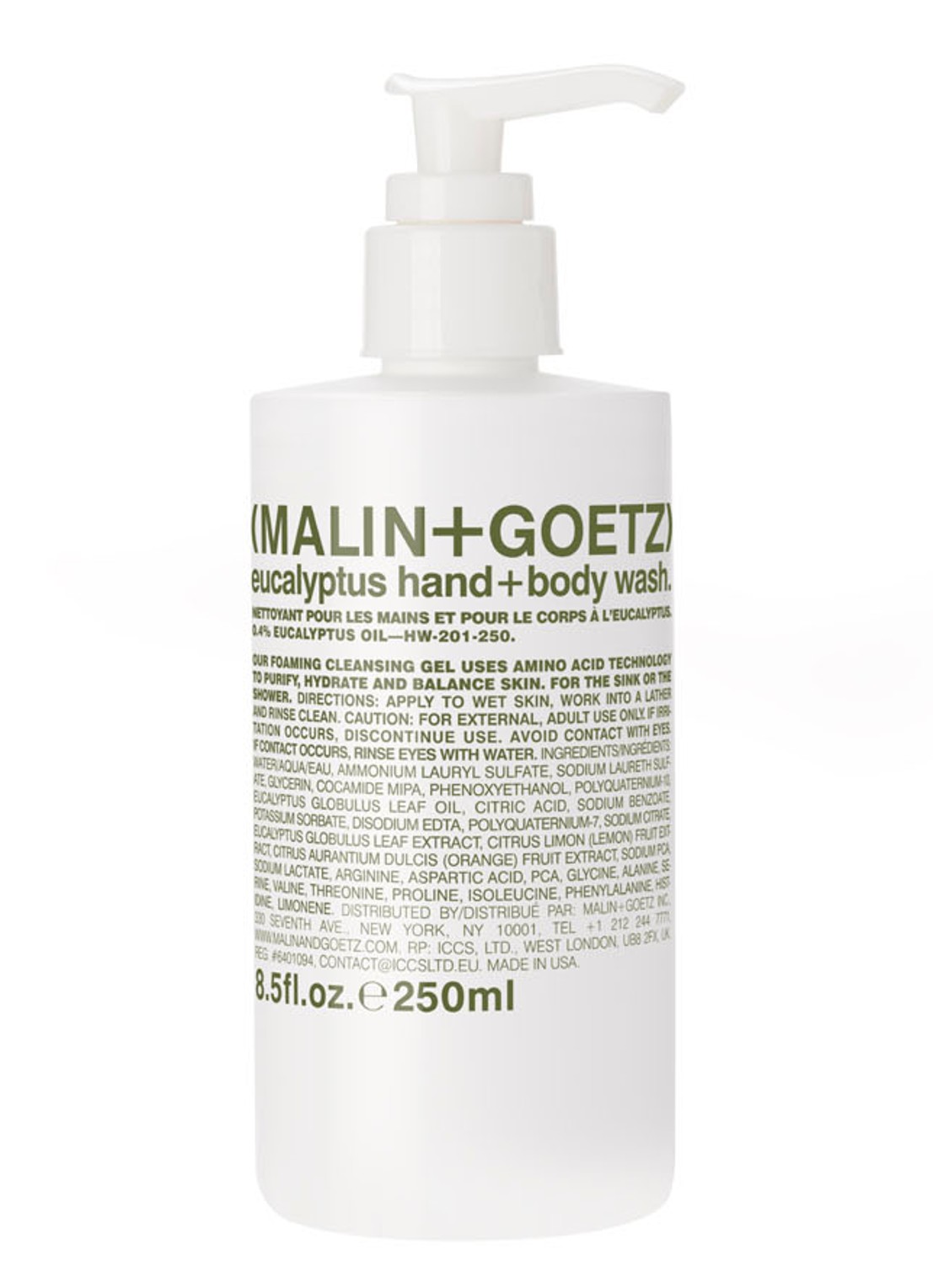 MALIN+GOETZ eucalyptus hand+bodywash - handzeep & douchegel - voorkant undefined