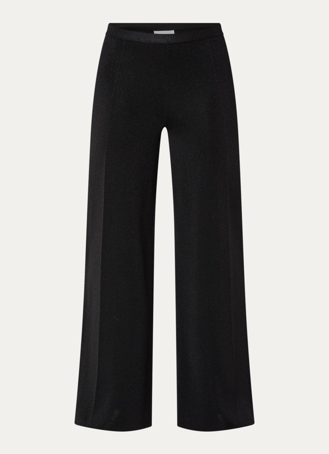 Malina Ammie high waist wide fit broek met lurex - voorkant zwart