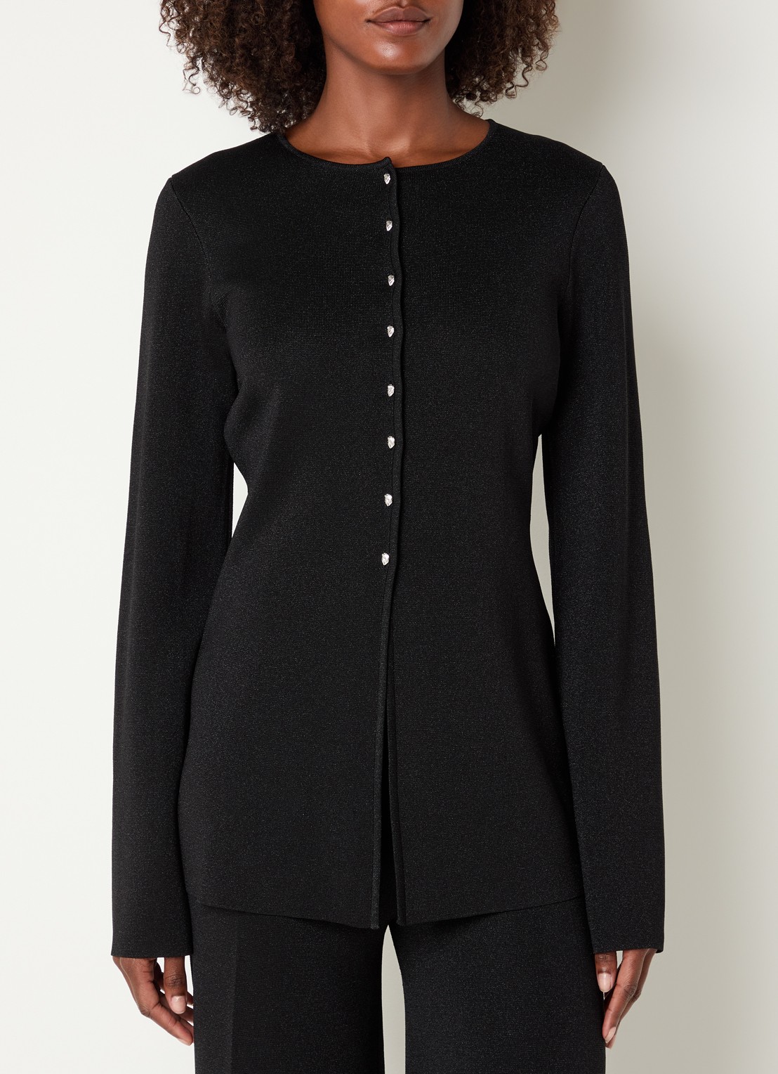 Malina Azra vest met lurex  - detail 4 zwart