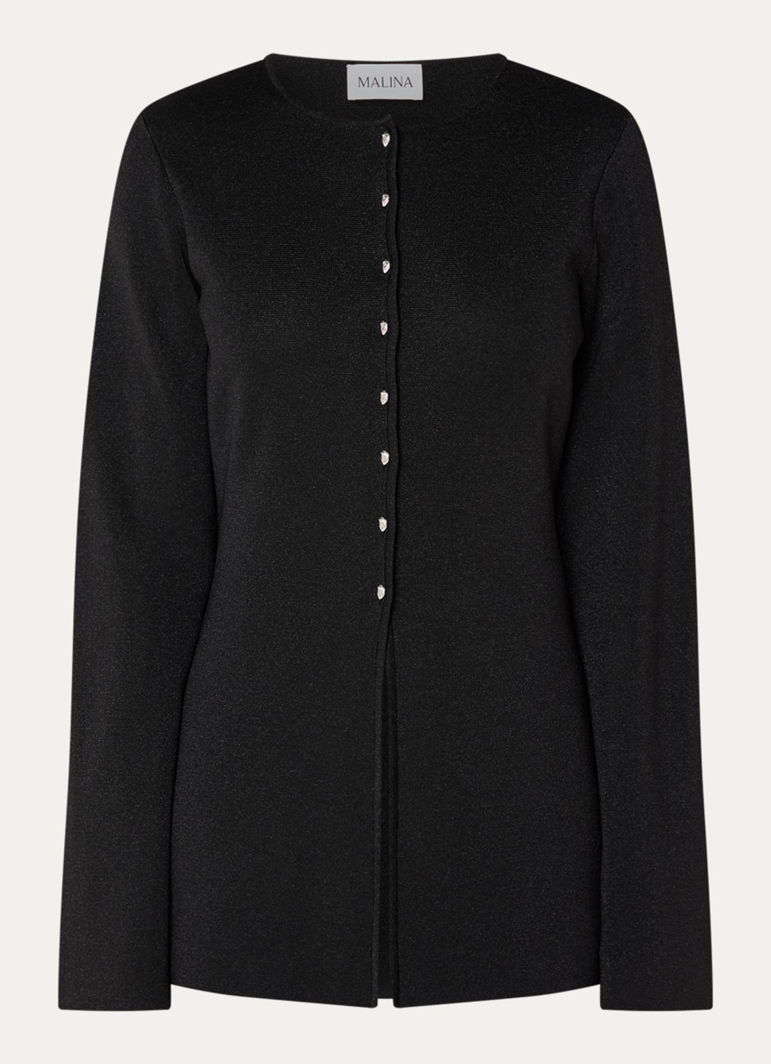 Malina Azra vest met lurex  - voorkant 2 zwart