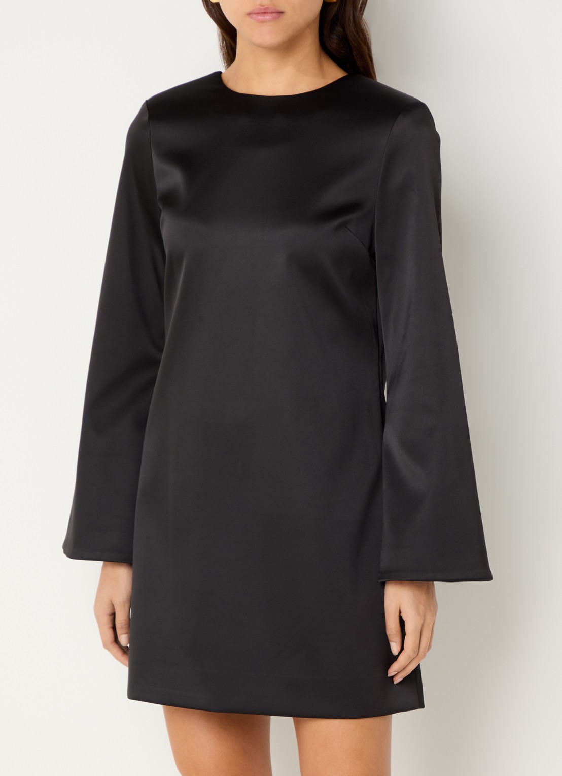 Malina Elna mini jurk met rugdecolleté - achterkant 4 zwart