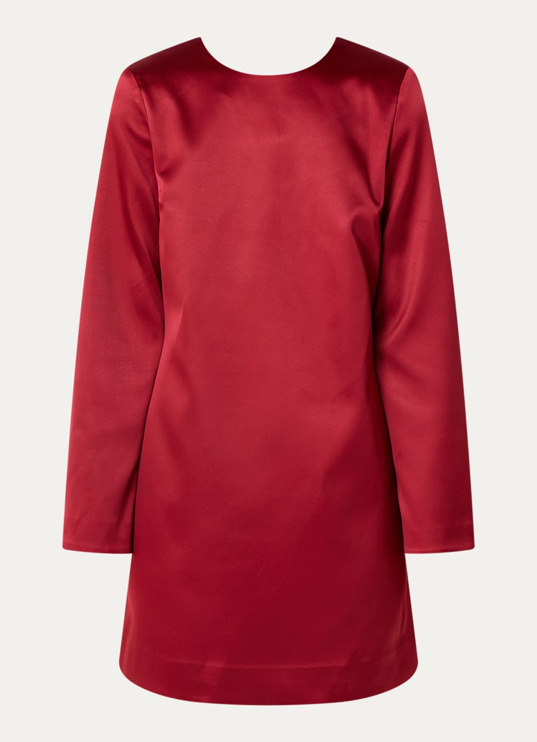 Malina Elna mini jurk met rugdecolleté - voorkant 2 donkerrood