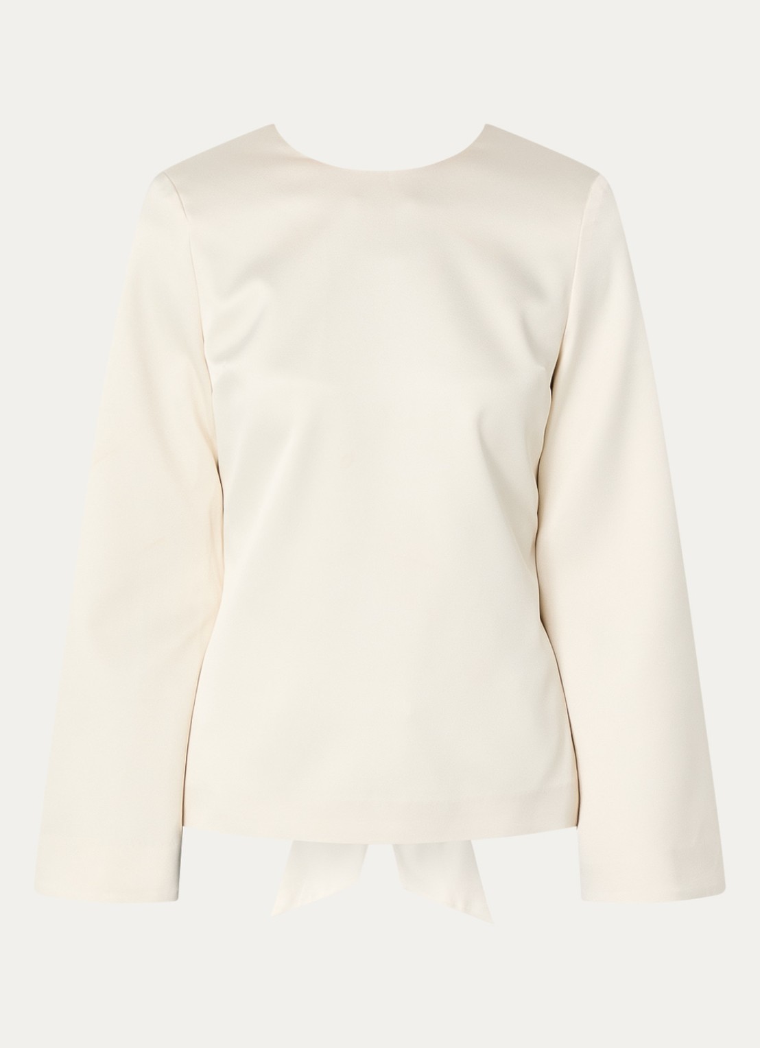 Malina Elna top met strikdetail en rugdecolleté - voorkant ivoor