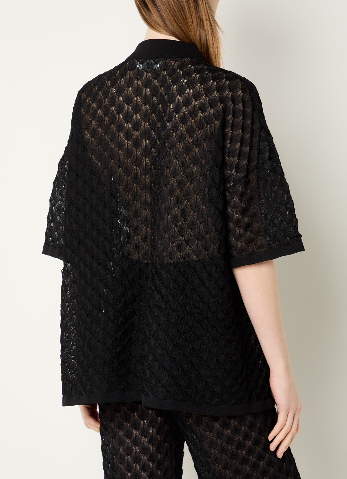 Malina Moa grofgebreide blouse - achterkant 4 zwart