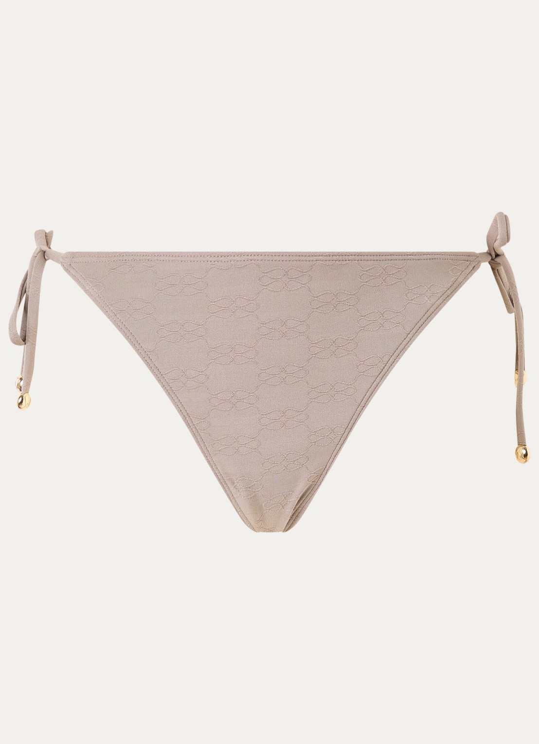Malina Signature bikinislip met 3D logoprint - voorkant taupe