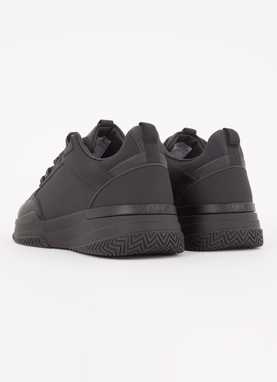 Mallet Elmore sneaker van leer met logo - achterkant 5 zwart