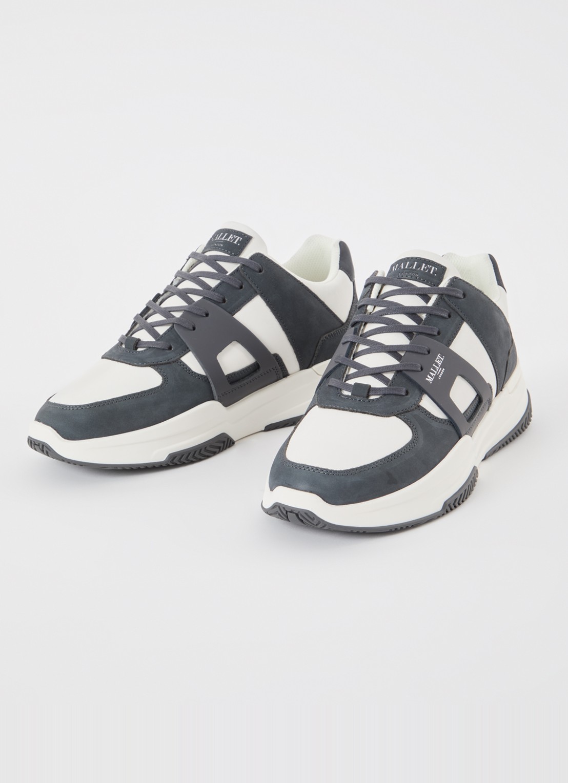 Mallet Marquess sneaker van leer met nubuck details - detail 2 donkergrijs